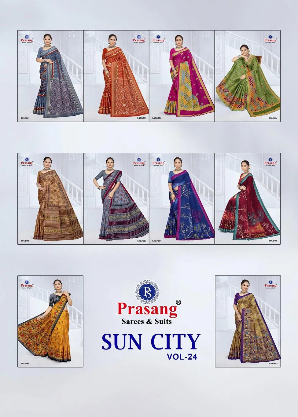 Suncity Vol 24 by Prasang Cotton Printed Daily Wear Sarees Wholesale Online